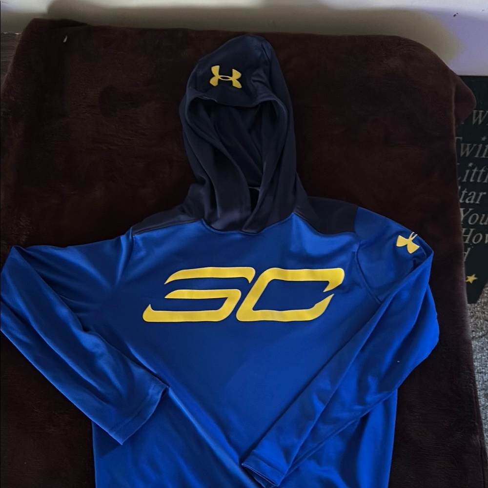 Under Armour Blue Hoodie with Yellow Logo